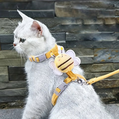 Cartoon Bee Pet Harness & Collar Set-Sale✨