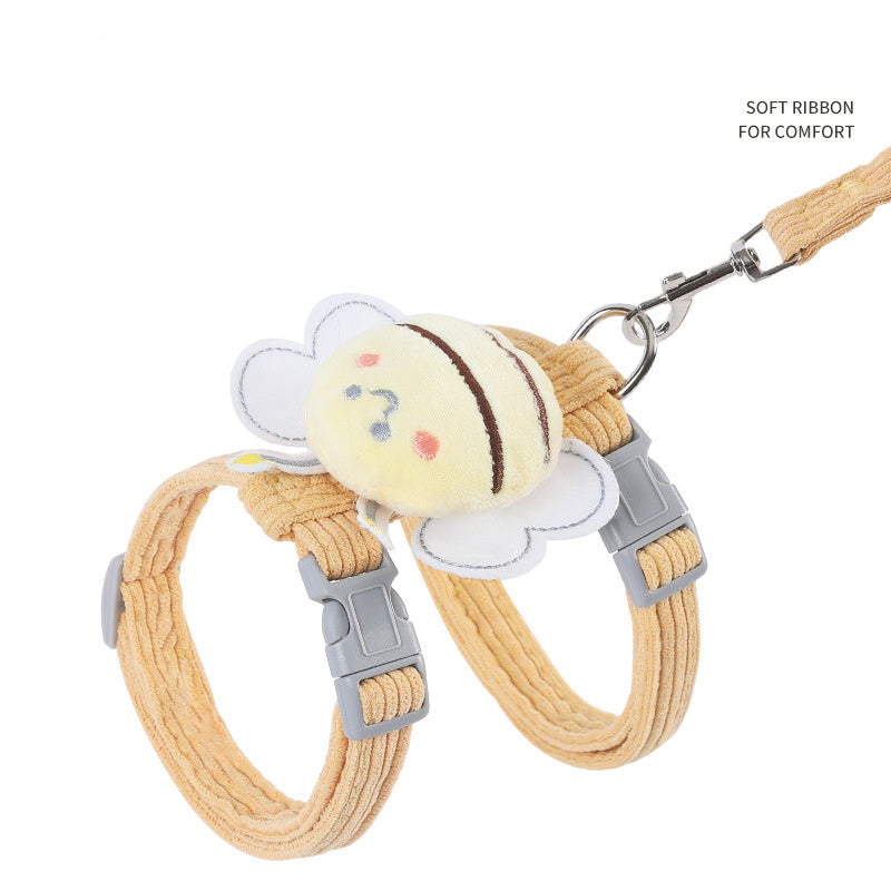 Cartoon Bee Pet Harness & Collar Set-Sale✨